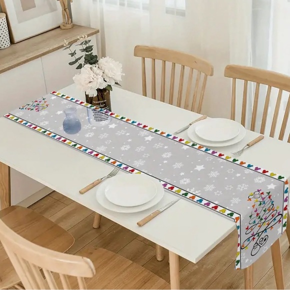 13x72 Table Runner Disney Hidden Mickey Mouse Christmas Tree Fabric Mantle scarf - Picture 5 of 5